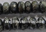 COP477 15.5 inches 10*16mm faceted rondelle natural grey opal beads