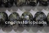 COP479 15.5 inches 15*20mm faceted rondelle natural grey opal beads