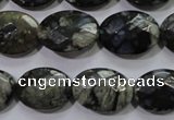 COP487 15.5 inches 13*18mm faceted oval natural grey opal beads