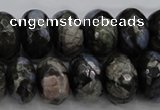 COP499 15.5 inches 8*12mm faceted rondelle natural grey opal beads