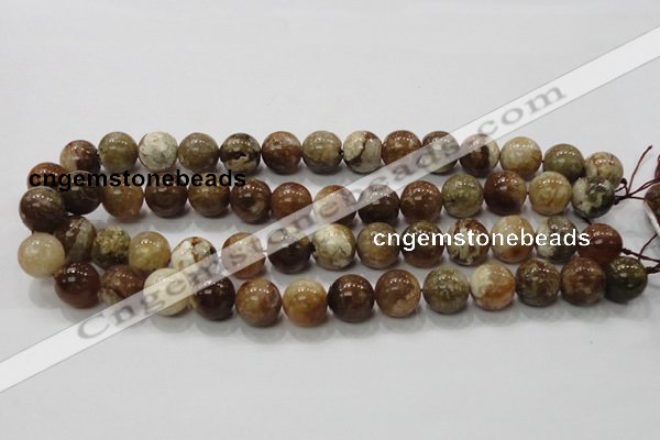 COP504 15.5 inches 14mm round natural red opal gemstone beads