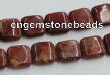 COP526 15.5 inches 12*12mm square red opal gemstone beads wholesale