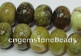 COP552 15.5 inches 15*20mm rondelle yellow & green natural opal beads