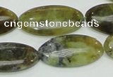 COP554 15.5 inches 15*30mm oval yellow & green natural opal beads