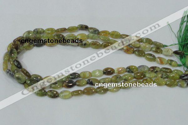 COP561 15.5 inches 8*12mm oval natural yellow & green opal beads