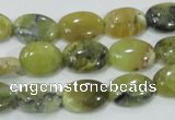 COP562 15.5 inches 10*14mm oval natural yellow & green opal beads