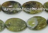 COP564 15.5 inches 18*25mm oval natural yellow & green opal beads