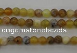 COP586 15.5 inches 4mm round natural yellow & green opal beads