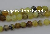 COP587 15.5 inches 6mm round natural yellow & green opal beads