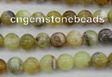 COP588 15.5 inches 8mm round natural yellow & green opal beads