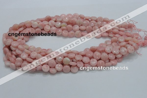 COP59 15.5 inches 6mm flat round natural pink opal gemstone beads