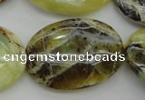 COP593 15.5 inches 25*35mm oval natural yellow & green opal beads