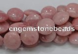 COP60 15.5 inches 12mm flat round natural pink opal gemstone beads