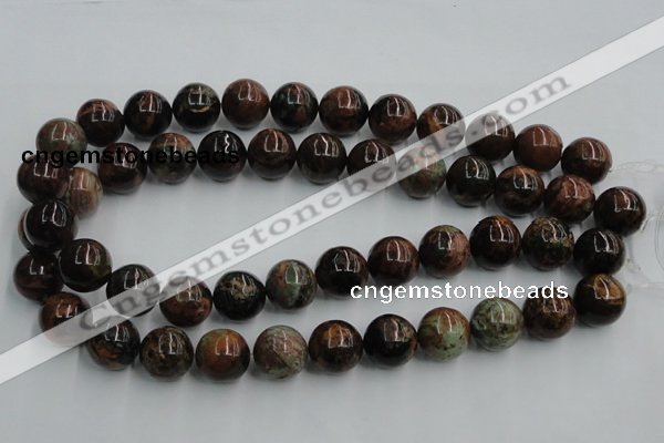 COP601 15.5 inches 16mm round green opal gemstone beads wholesale