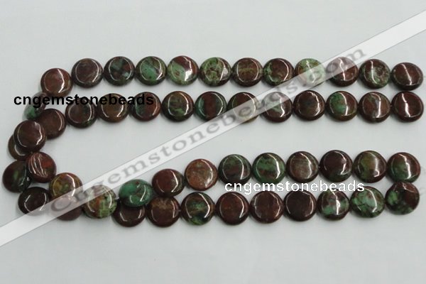 COP604 15.5 inches 16mm flat round green opal gemstone beads