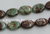 COP608 15.5 inches 10*14mm oval green opal gemstone beads wholesale