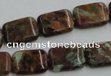 COP610 15.5 inches 13*18mm rectangle green opal gemstone beads