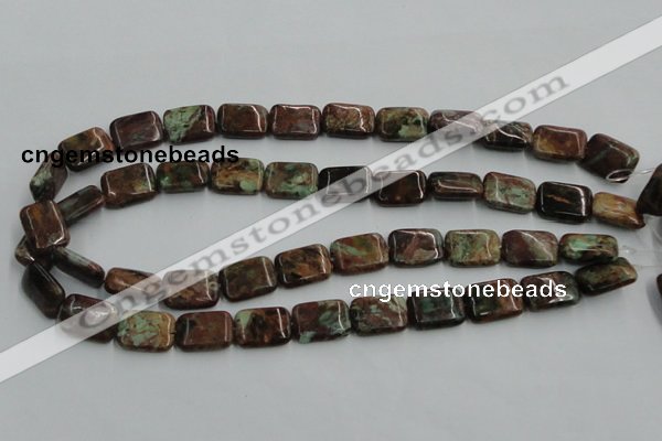 COP610 15.5 inches 13*18mm rectangle green opal gemstone beads