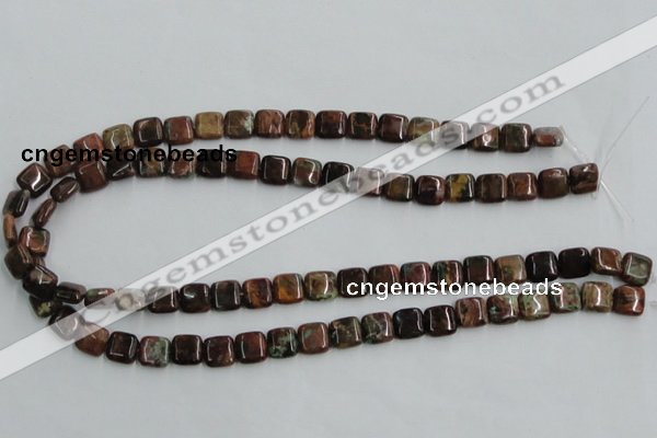 COP612 15.5 inches 10*10mm square green opal gemstone beads