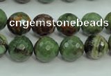 COP663 15.5 inches 10mm faceted round green opal gemstone beads