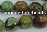 COP666 15.5 inches 16mm faceted round green opal gemstone beads