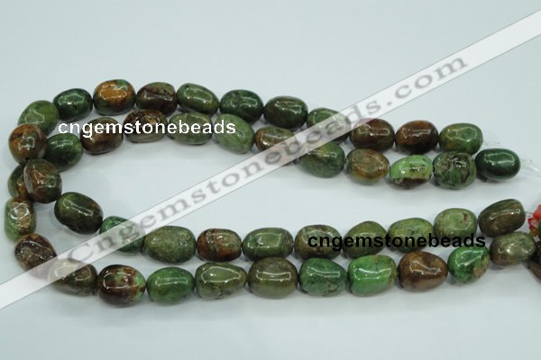 COP672 15.5 inches 12*16mm nuggets green opal gemstone beads
