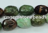 COP674 15.5 inches 12*16mm faceted nuggets green opal gemstone beads