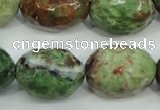 COP675 15.5 inches 18*25mm faceted nuggets green opal gemstone beads