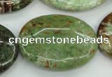 COP682 15.5 inches 30*40mm oval green opal gemstone beads