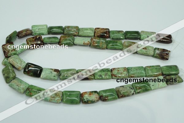 COP688 15.5 inches 13*18mm rectangle green opal gemstone beads