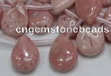 COP74 15.5 inches 13*18mm flat teardrop natural pink opal beads