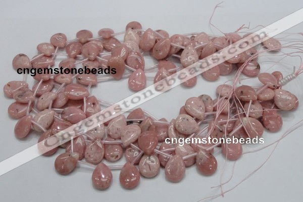 COP74 15.5 inches 13*18mm flat teardrop natural pink opal beads