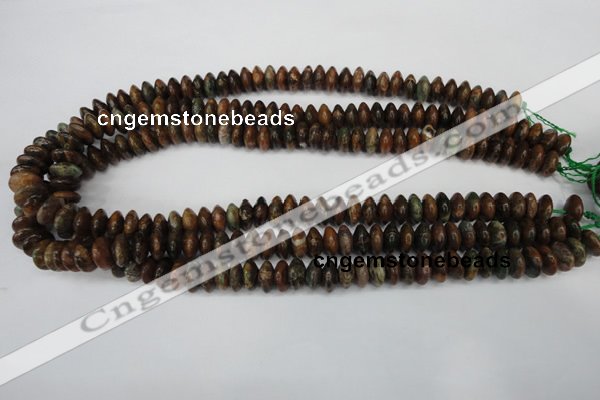 COP751 15.5 inches 5*10mm rondelle green opal gemstone beads