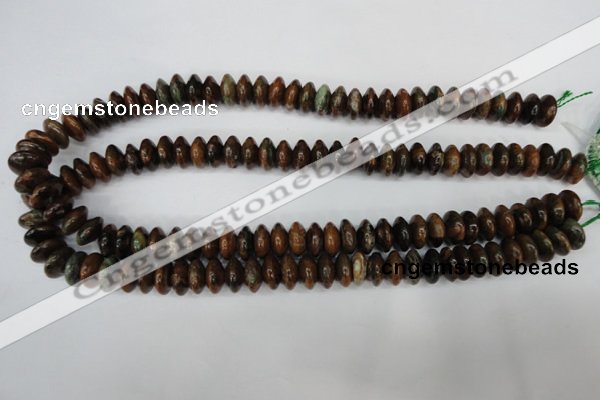COP752 15.5 inches 6*12mm rondelle green opal gemstone beads