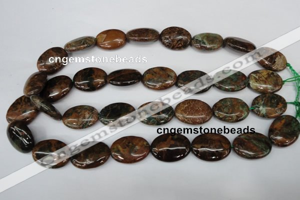 COP758 15.5 inches 18*25mm oval green opal gemstone beads