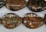 COP762 15.5 inches 18*25mm flat teardrop green opal gemstone beads