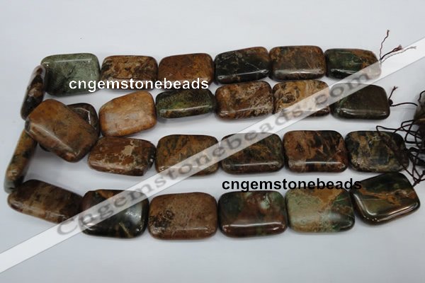 COP769 15.5 inches 22*30mm rectangle green opal gemstone beads