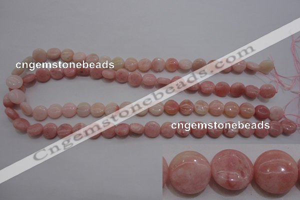 COP77 15.5 inches 10mm flat round natural pink opal gemstone beads