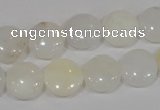 COP904 15.5 inches 12mm flat round natural white opal gemstone beads