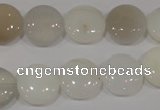 COP905 15.5 inches 14mm flat round natural white opal gemstone beads