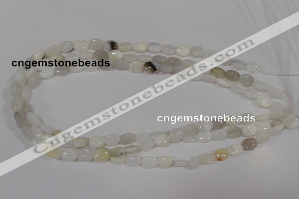 COP906 15.5 inches 8*10mm oval natural white opal gemstone beads