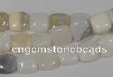 COP909 15.5 inches 10*10mm square natural white opal gemstone beads