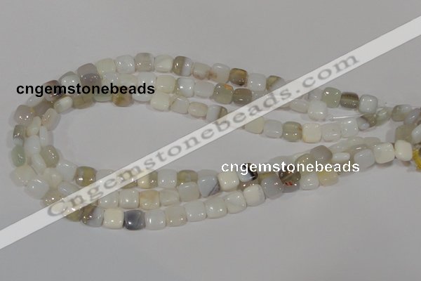 COP909 15.5 inches 10*10mm square natural white opal gemstone beads