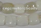 COP910 15.5 inches 14*14mm square natural white opal gemstone beads