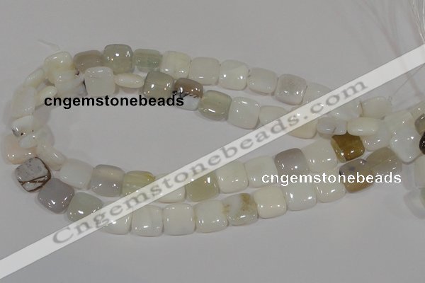 COP910 15.5 inches 14*14mm square natural white opal gemstone beads