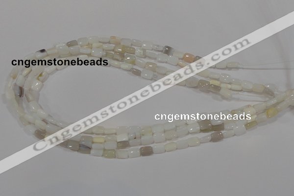 COP911 15.5 inches 6*8mm rectangle natural white opal gemstone beads