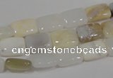 COP912 15.5 inches 10*14mm rectangle natural white opal gemstone beads