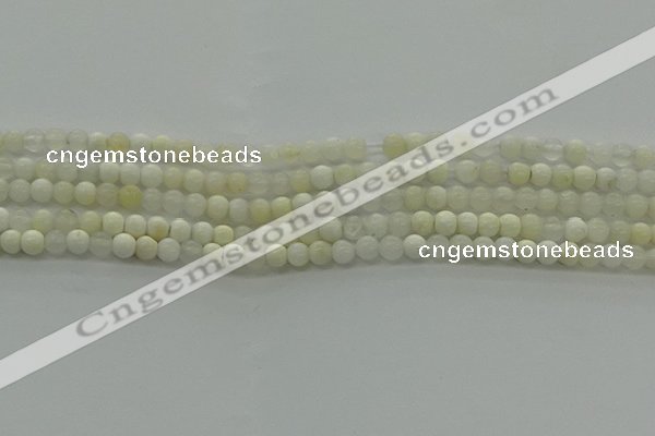 COP920 15.5 inches 4mm round white opal gemstone beads