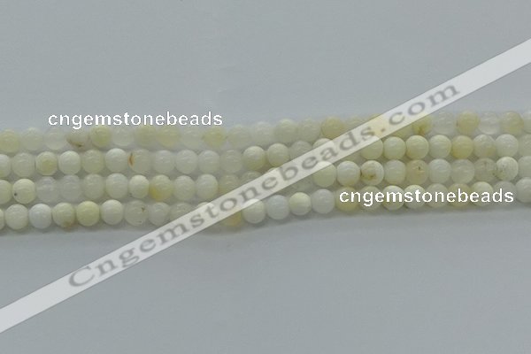 COP921 15.5 inches 6mm round white opal gemstone beads