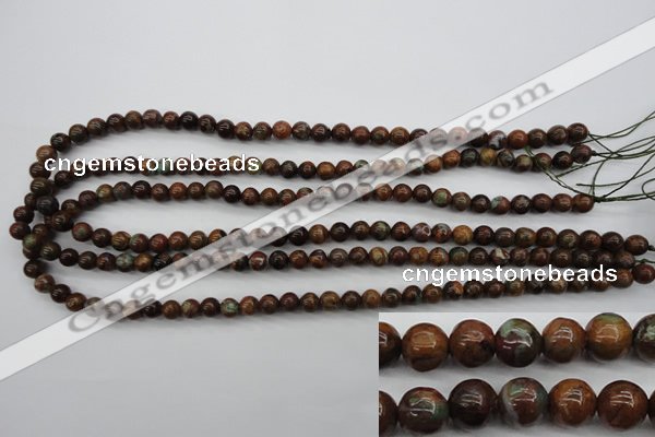 COP951 15.5 inches 6mm round green opal gemstone beads wholesale